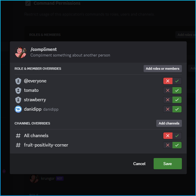 permission overrides